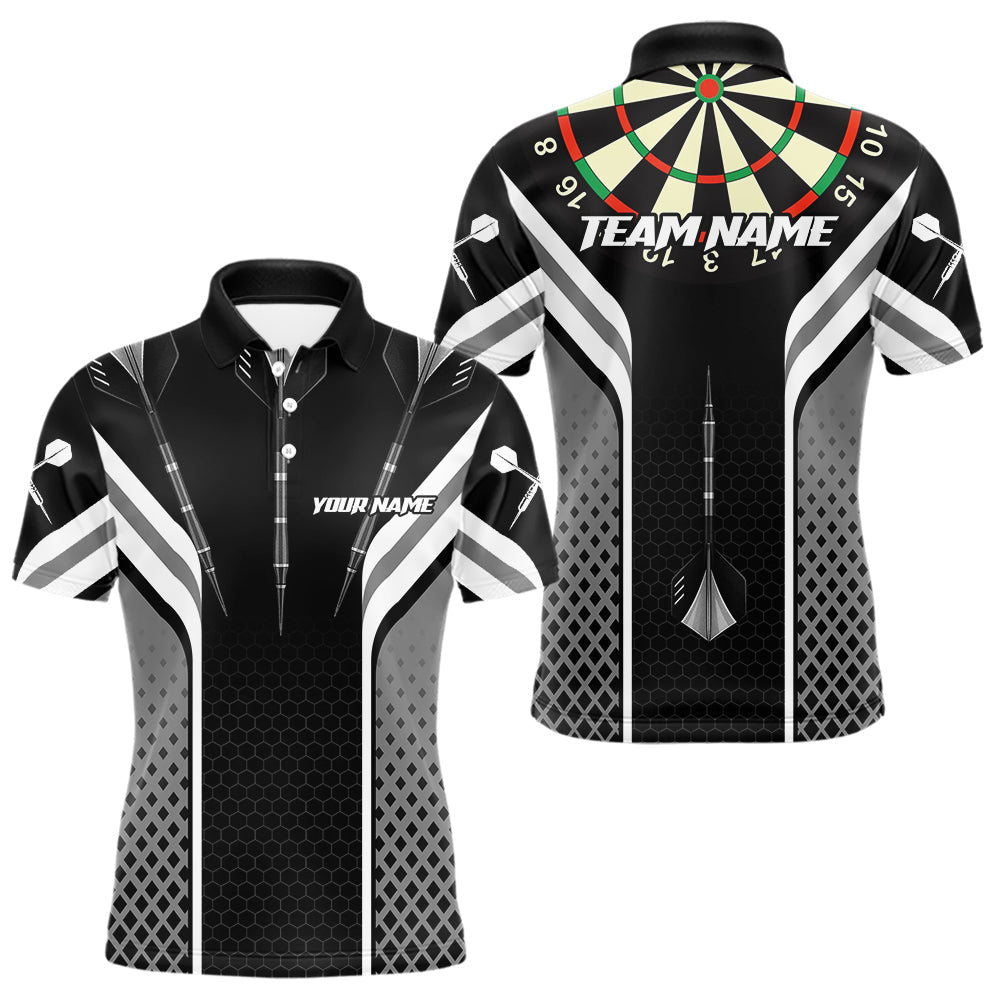 Blisscorners Black Darts Arrow Hit The Bullseye Darts Shirt For Men - Custom Team & Player Name