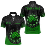 Blisscorners Dynamic Verdant Fist Artwork Darts Shirt For Men - Custom Team Name - Darts Jersey LM1625