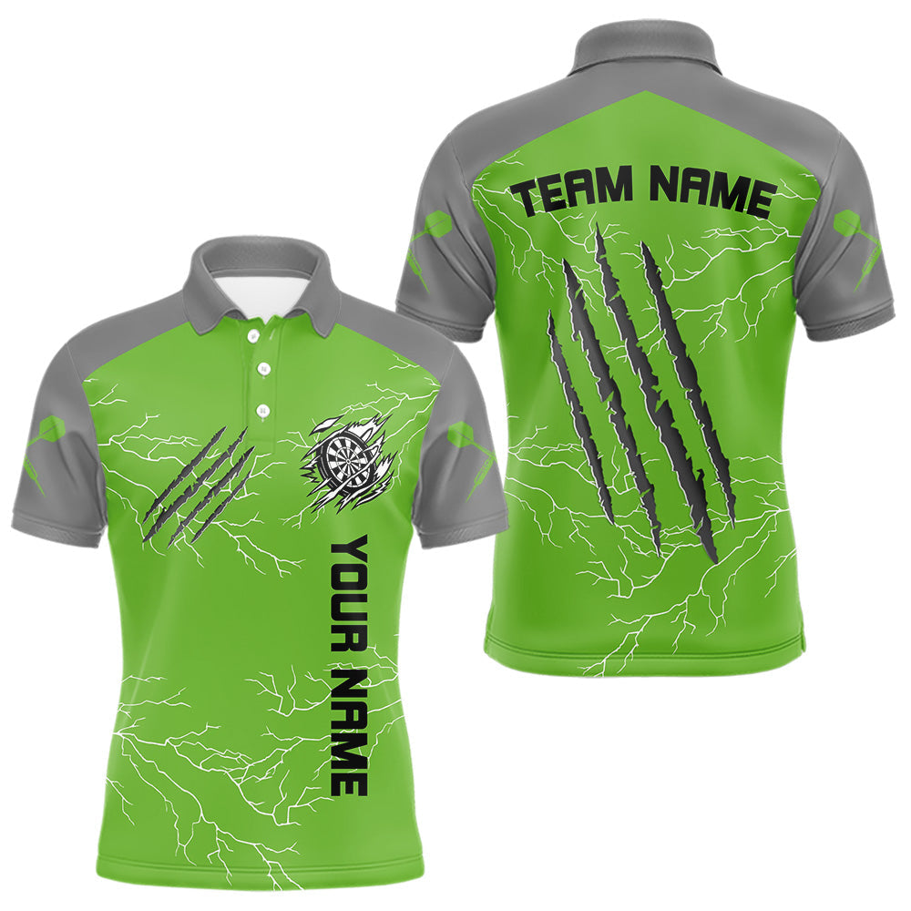 Blisscorners Grey Scratches & White Thunders Men's Darts Shirt - Custom Name For Dart Players