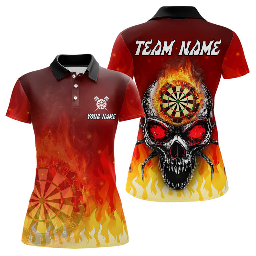Blisscorners Spider Skull Flame Dartboard Custom Flame Dart Shirt For Men, Dart Jerseys