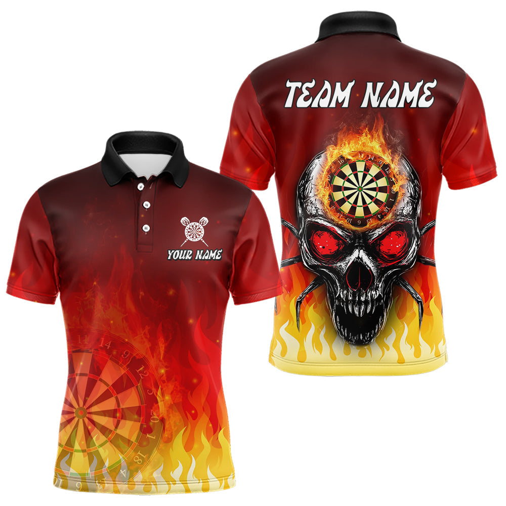 Blisscorners Spider Skull Flame Dartboard Custom Flame Dart Shirt For Men, Dart Jerseys