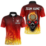 Blisscorners Spider Skull Flame Dartboard Custom Flame Dart Shirt For Men, Dart Jerseys