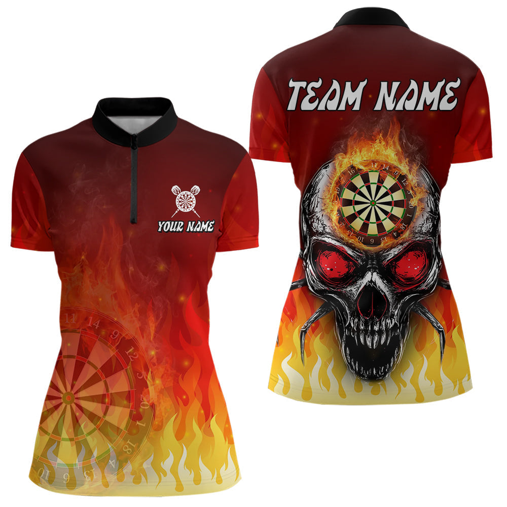 Blisscorners Spider Skull Flame Dartboard Custom Flame Dart Shirt For Men, Dart Jerseys