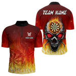 Blisscorners Spider Skull Flame Dartboard Custom Flame Dart Shirt For Men, Dart Jerseys