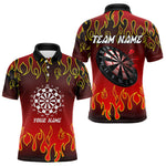 Blisscorners Custom Flame Pattern Red Dartboard Flame Dart Shirt For Men, Dart Jerseys