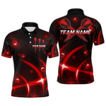 Blisscorners Lightning Dart Arrow Custom Red Darts Polo Shirt For Men - Darts Team Jersey MT1007