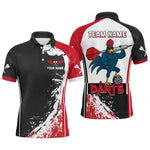 Blisscorners Fiery Rooster Fury Dart Arrow Men's Funny Darts Shirt - Custom Name For Darts Jersey MT1706