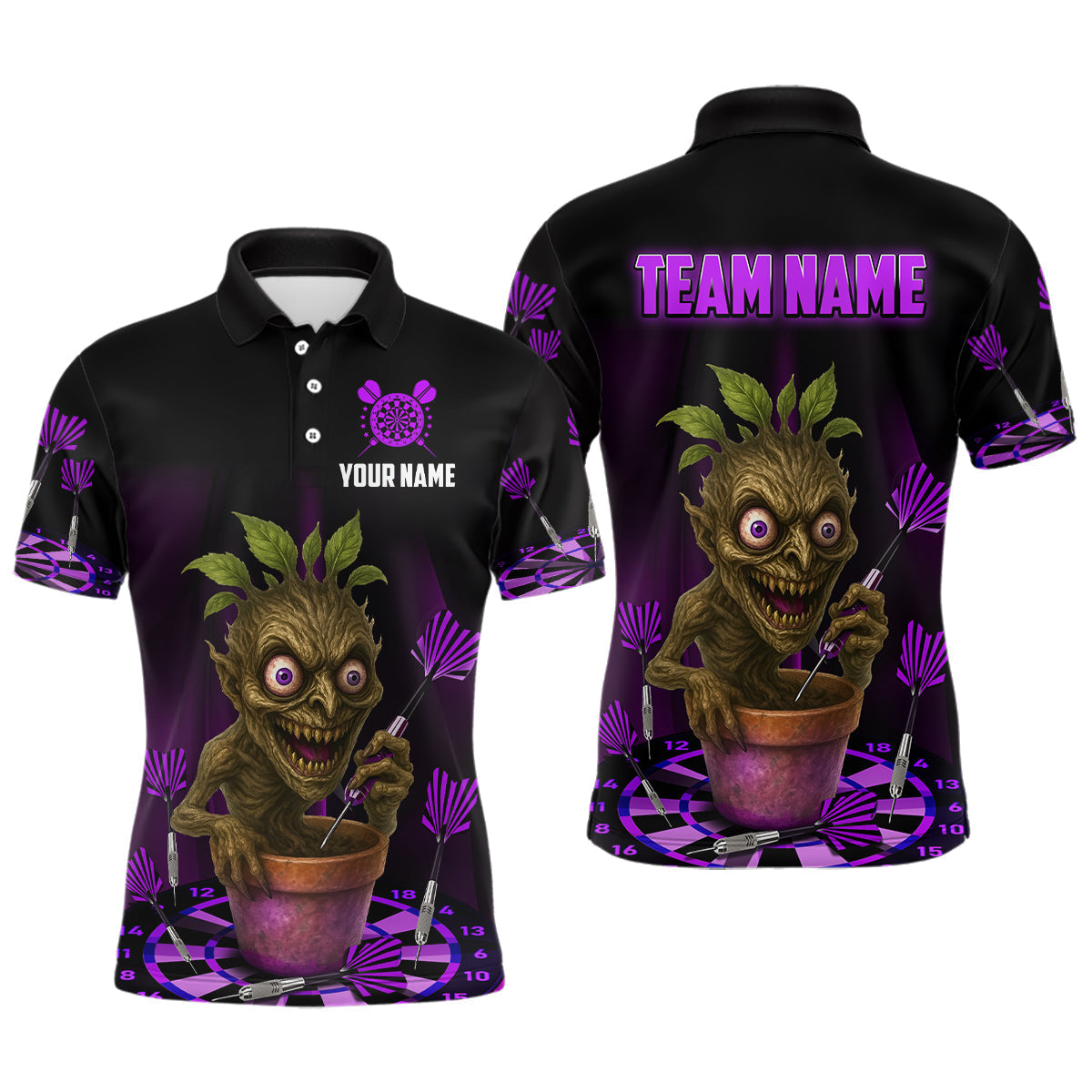 Blisscorners Plant Mage With Purple Darts Men's Funny Darts Shirt - Custom Name For Players LM2206