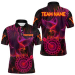 Blisscorners Purple Neon Eagle Dartboard Custom Darts Polo Shirt For Men - Darts Team Jersey LM1307