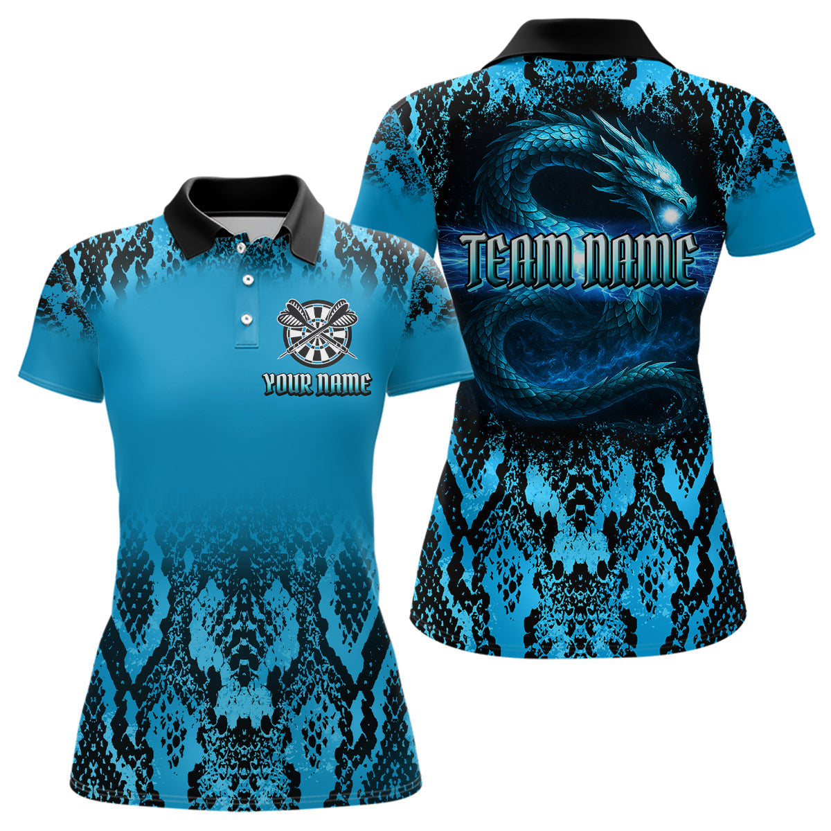 Blisscorners Lightning Navy Cobra & Snake-Skin Darts Shirt For Men - Custom Dart Player Jerse LM2206