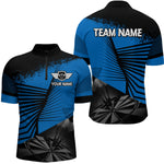 Blisscorners Custom Men's Darts Shirt With Silver Dart Arrows Hitting Dartboard, Darts Jersey