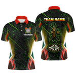 Blisscorners Green Skeleton With Urban Neon Men's Dart Shirt - Custom Name For Darts Jersey LM1506