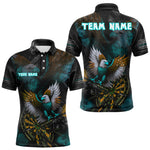 Maxxcorners US Flag Eagle Cracked Dartboard Turquoise Men's Darts Shirt Custom Name For Players | Opt2 MT0307