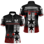 Blisscorners Patriotic Star & Darts Custom Men's Darts Shirt - Black & Red Jersey For Players LM1506