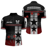 Blisscorners Patriotic Star & Darts Custom Men's Darts Shirt - Black & Red Jersey For Players LM1506