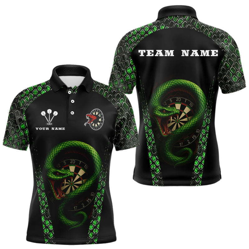 Blisscorners Fierce Green Serpent Dartboard Men's Darts Team Shirt - Custom Name For Players LM2206