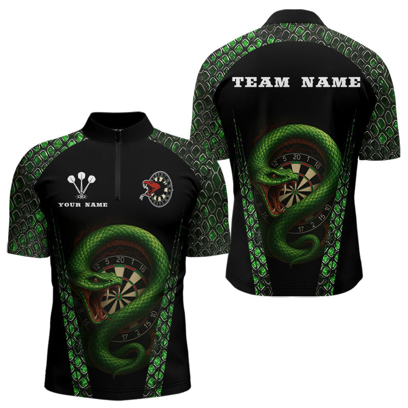 Blisscorners Fierce Green Serpent Dartboard Men's Darts Team Shirt - Custom Name For Players LM2206