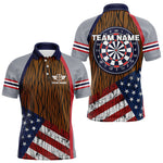 Blisscorners US Flag Dartboard Grunge Patriotic Darts Shirt For Men - Custom Dart Player Jersey LM2206