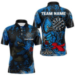 Blisscorners Navy Jay Scratched Dartboard Grunge Darts Shirt For Men - Custom Dart Player Jersey LM2206