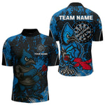 Blisscorners Navy Jay Scratched Dartboard Grunge Darts Shirt For Men - Custom Dart Player Jersey LM2206