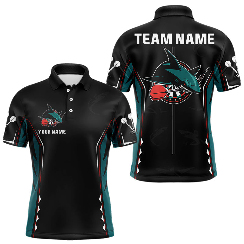 Blisscorners Azure Shark Holding Dart Arrow Darts Shirt For Men - Custom Dart Player Jersey MT2306