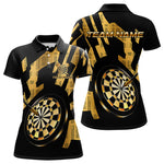 Blisscorners Gold Dartboard & Arrow Men's Darts Polo Shirt - Custom Name For Players LM1307