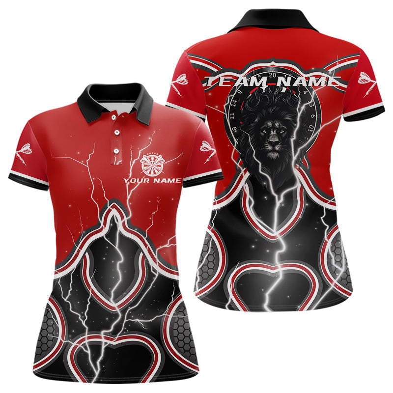 Blisscorners Lightning Dark Lion Dartboard Red Darts Shirt For Men - Custom Name For Players MT2306