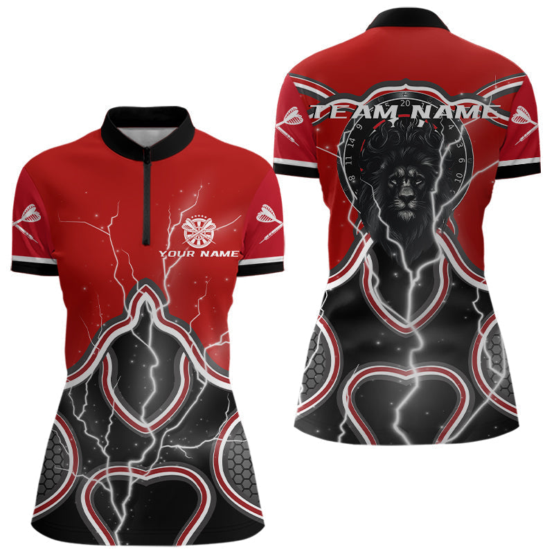 Blisscorners Lightning Dark Lion Dartboard Red Darts Shirt For Men - Custom Name For Players MT2306