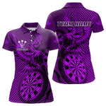 Blisscorners Custom Eagle & Dartboard Purple Stripes Dart Polo Shirts For Men, Dart Team Jerseys LM2007