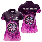 Blisscorners Personalized Pink Flame Dartboard Custom Dart Polo Shirts For Men, Dart Team Jerseys LM2007