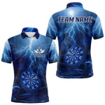 Blisscorners Thunder Dartboard In The Ocean Blue Darts Shirt For Men - Custom Name & Team Jersey LM3006