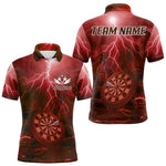 Blisscorners Thunder Dartboard In The Ocean Red Darts Shirt For Men - Custom Name & Team LM3006