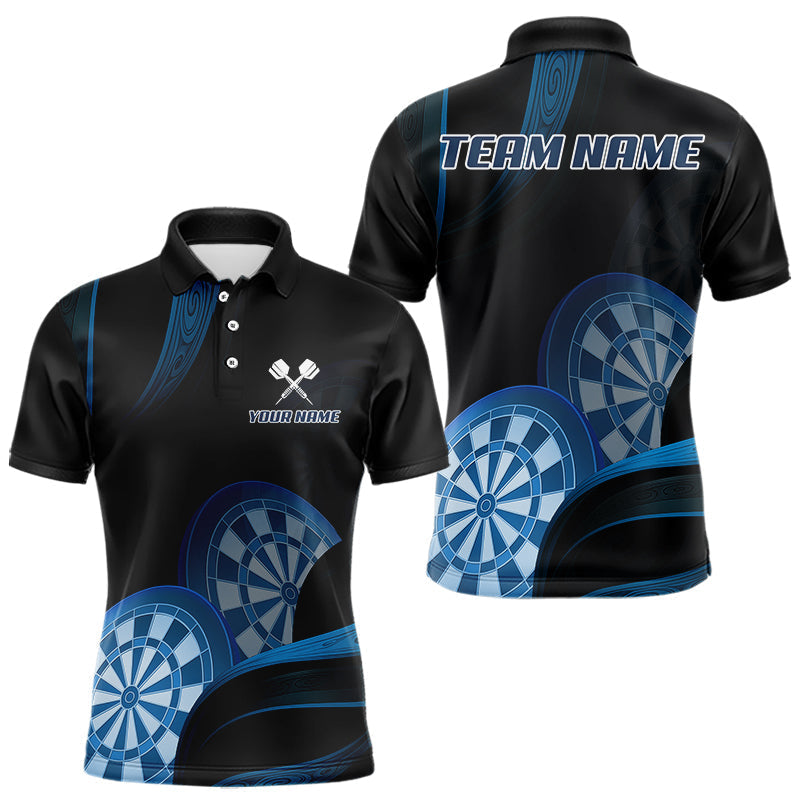 Blisscorners Three Blue-Dartboard 3D Tribal Darts Shirt For Men - Custom Name & Team Jersey LM3006