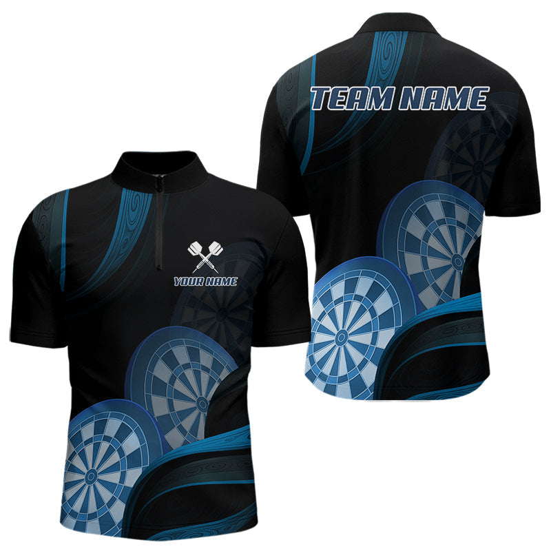 Blisscorners Three Blue-Dartboard 3D Tribal Darts Shirt For Men - Custom Name & Team Jersey LM3006