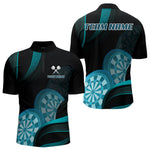 Blisscorners Three Turquoise-Dartboard 3D Tribal Darts Shirt For Men - Custom Name & Team Jersey LM3006