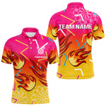 Blisscorners Flames In Vibrant Pink & Yellow Darts Funny Shirt For Men - Custom Team Name LM1625