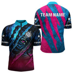 Blisscorners Blue & Pink Claw Scratch Fierce Tiger Darts Shirt For Men - Custom Team Name LM1625