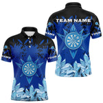 Blisscorners Funny Ice Pattern & Blue Dartboard Darts Team Shirt For Men - Customizable NameMT0306