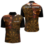 Blisscorners Gold Dartboard & Dart Arrows Pattern, Darts Team Shirt For Men - Customizable Name