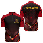 Blisscorners Black & Red Geometric Men's Dart Shirt - Custom Name Shirt For Dart Players