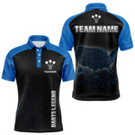 Blisscorners Navy Lightning US Map Dartboard Men's Darts Shirt - Custom Name For Dart Players