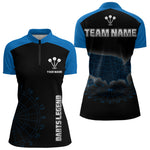Blisscorners Navy Lightning US Map Dartboard Men's Darts Shirt - Custom Name For Dart Players