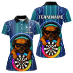 Blisscorners Darts & Cool Bulldog Tech Neon Men's Darts Shirt - Custom Name For Dart Players
