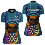 Blisscorners Darts & Cool Bulldog Tech Neon Men's Darts Shirt - Custom Name For Dart Players