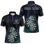 Maxxcorners Triple Dartboards Custom Grunge Darts Team Shirt For Men | Opt1 - Blue Turquoise MT0307