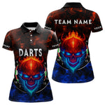 Blisscorners Flame Skull Dartboard Men's Darts Polo Shirt - Custom Name For Players LM1307
