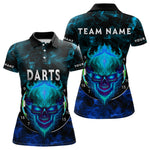 Blisscorners Flame Skull Dartboard Men's Darts Polo Shirt - Custom Name For Players 1 LM1307