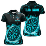 Blisscorners Lightning Smoke Turquoise Dartboard Men's Darts Shirt - Custom Name For Players LM1506