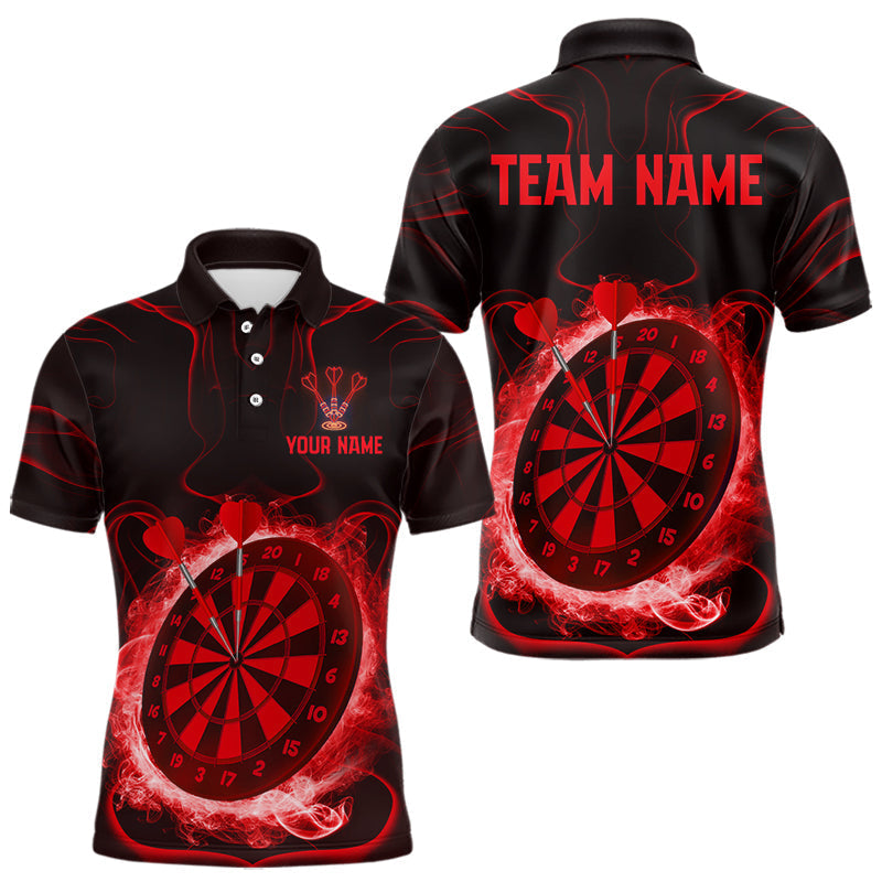 Blisscorners Lightning Smoke Red Dartboard Men's Darts Shirt - Custom Name For Darts Jersey LM1506
