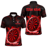 Blisscorners Lightning Smoke Red Dartboard Men's Darts Shirt - Custom Name For Darts Jersey LM1506